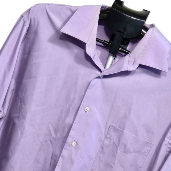 Arrow Purple Long Sleeve Mens Button Up Pearl‎ Style Buttons Size 17 (36-37) - Picture 1 of 6